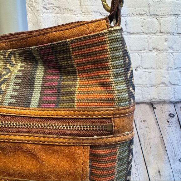 Fossil Multicolored Carpet Leather Crossbody Bag with Southwestern Design - Picture 3 of 11